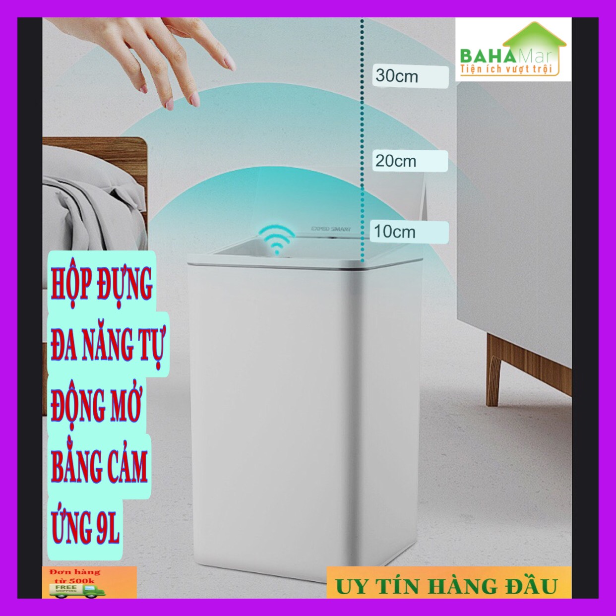 HỘP ĐỰNG ĐA NĂNG TỰ ĐỘNG MỞ BẰNG CẢM ỨNG 9L "BAHAMAR" tiện dụng, thích hợp sử dụng để nhiều thứ cho gọn gàng ngăn nắp