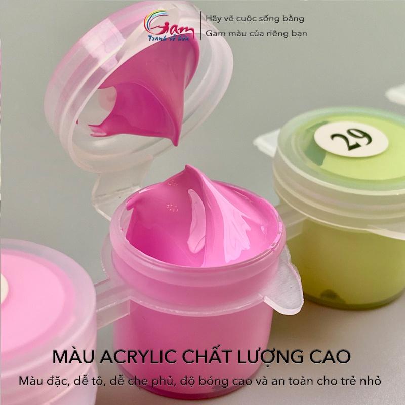 Tranh Số Hoá Phong Cảnh Bờ Biển Châu Âu GAM Tự Tô Màu Mẫu Mới Nâng Cấp Lọ Màu To 5ml PC4632