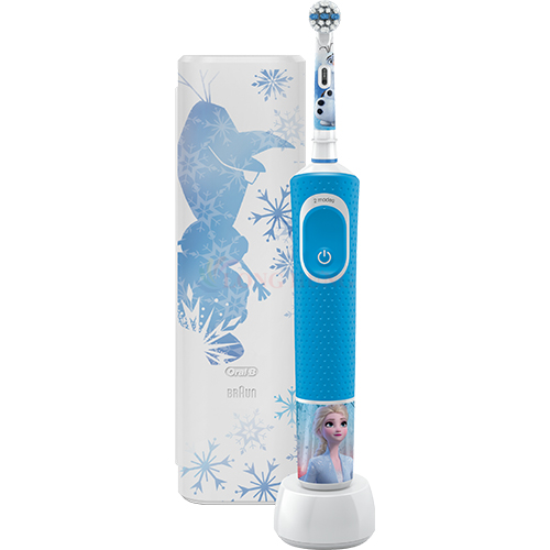 Bàn chải điện trẻ em Oral-B Vitality 100 Disney Travel Case Frozen II Pro 3+ D100.413.2KX - Hàng chính hãng