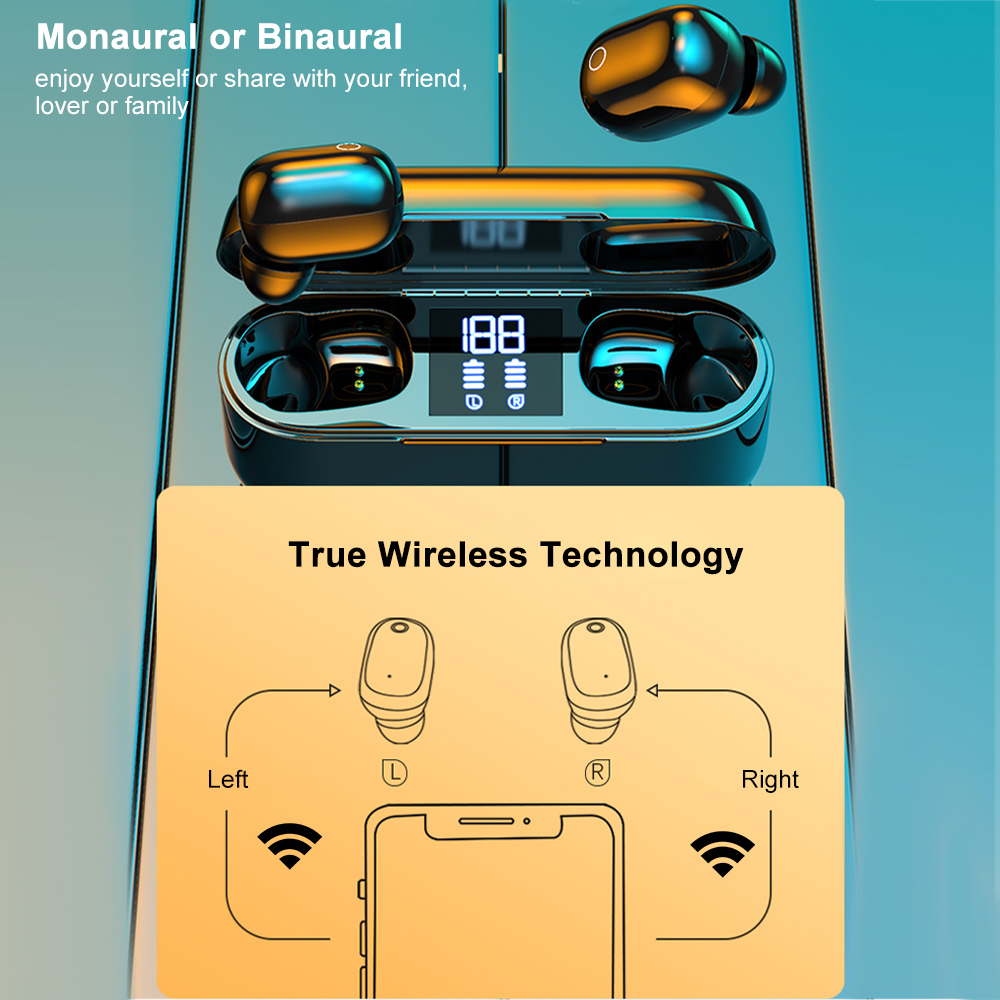 Tai Nghe Thể Thao Nhét Tai Không Dây Bluetooth 5.0 Chống Nước Điều Khiển Cảm Ứng