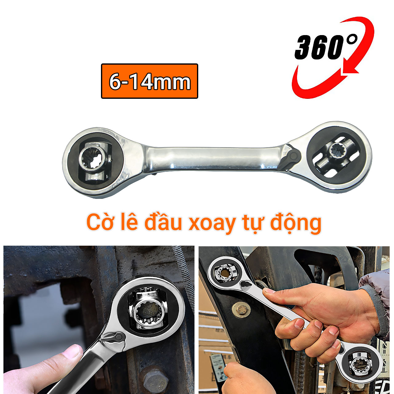 Cờ lê đầu xoay tự động 6-14mm