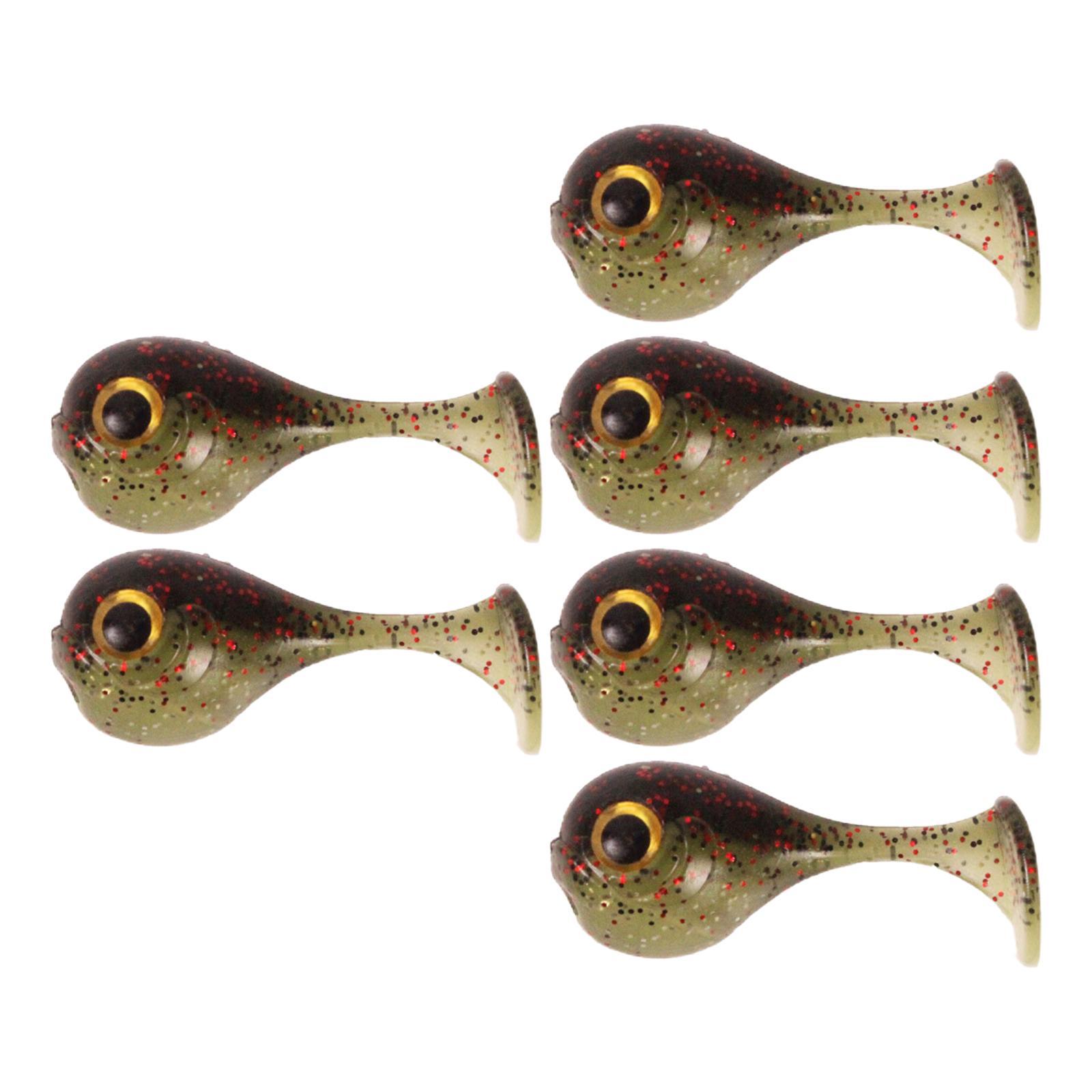 Bionic Fishing Lures T-Tail Bait Crankbait 6 Pieces for Sea Fishing Fishing Tackle