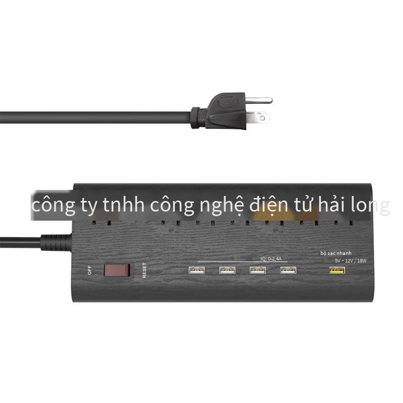 Dải nguồn USB 2.4A kiểu dáng mới nhất Dải sạc thông minh 5 cổng USB cắm Mỹ