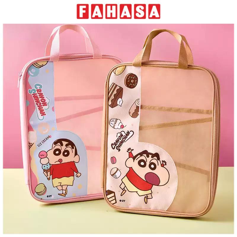 Túi Lưới Crayon Shin-Chan - Deli LB654 - Màu Hồng