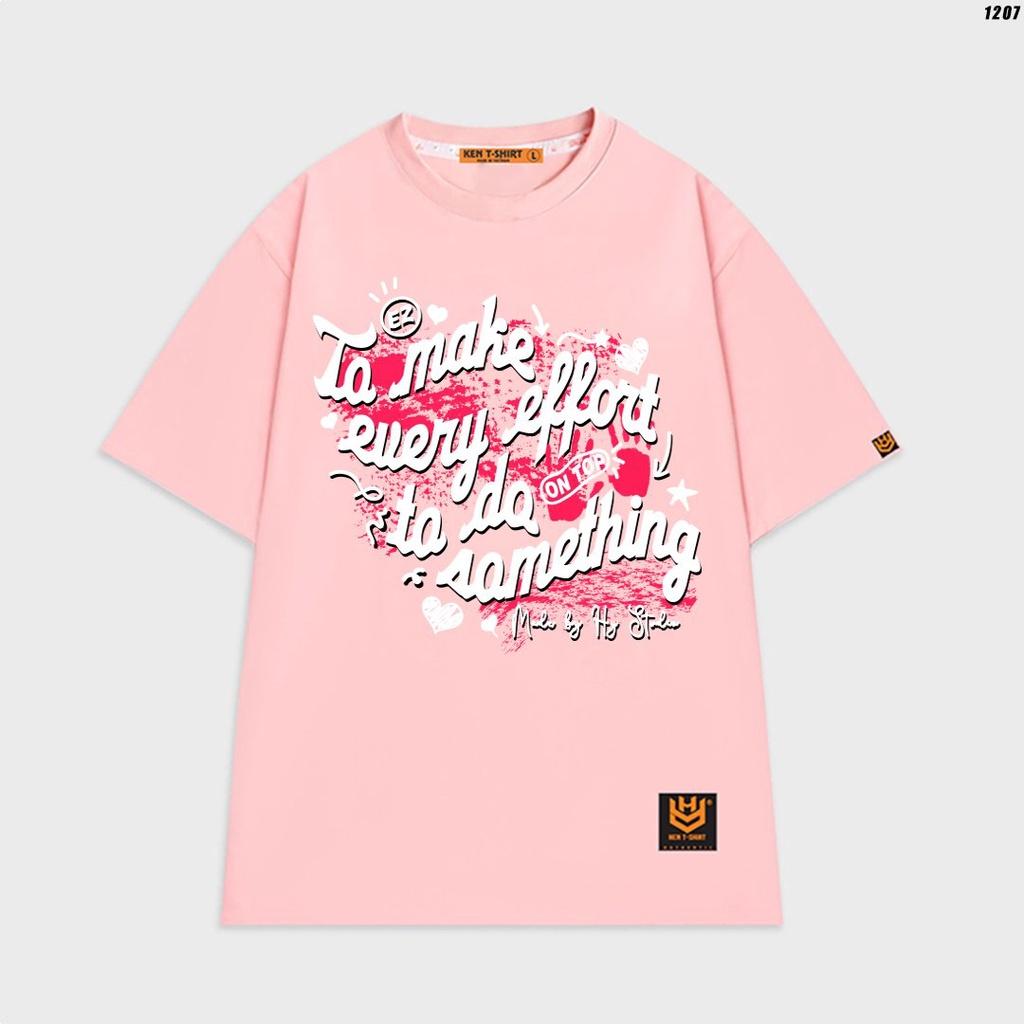 Áo thun tay lỡ phom rộng unisex trẻ trung in chữ cá tính