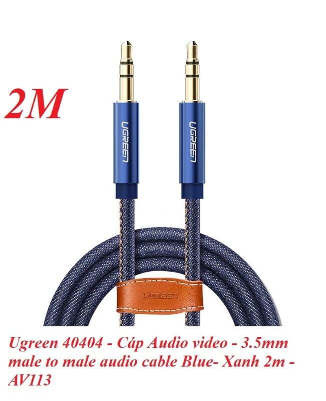 Ugreen UG40404AV113TK 2M màu Xanh Cáp âm thanh 2 đầu 3.5mm dương - HÀNG CHÍNH HÃNG