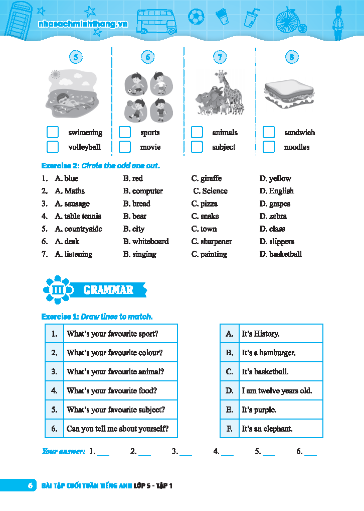 Sách - Global Success - Bài Tập Cuối Tuần Tiếng Anh Lớp 5 - Tập 1 (Có Đáp Án)