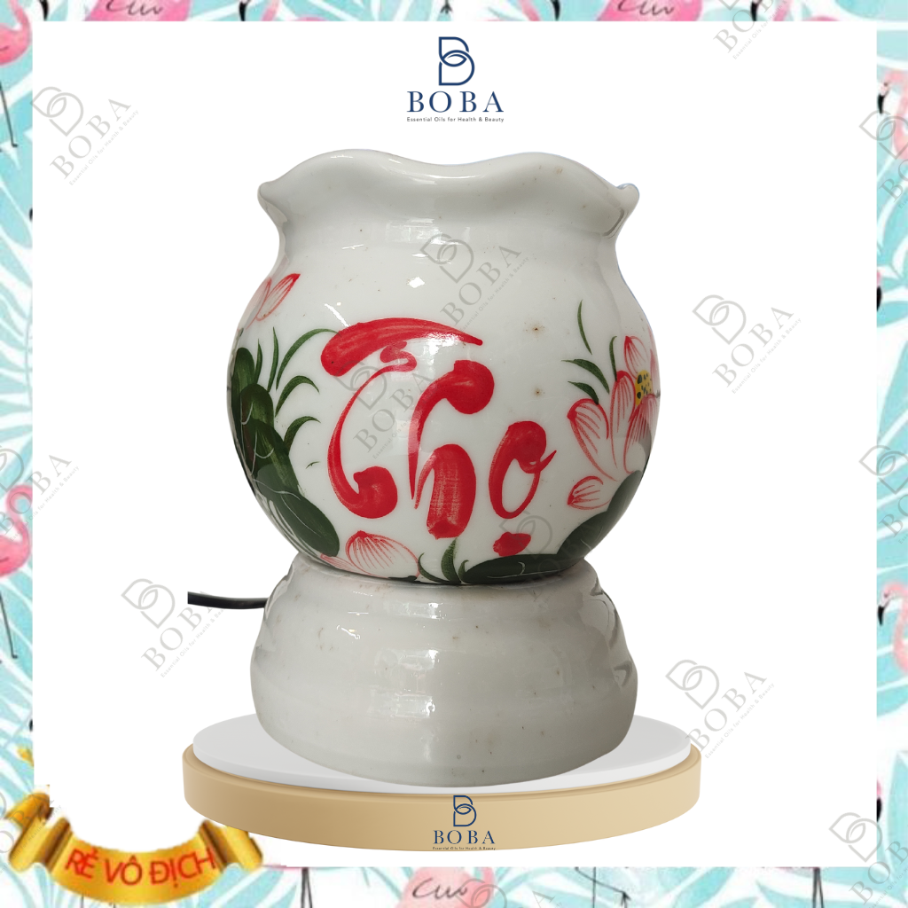 Đèn Điện Xông Tinh Dầu Mẫu Phong Cảnh, Thư Pháp, Hoa Lá, Khuếch Tán Hương, Thơm Phòng, Thư Giãn - BOBA NATURALS