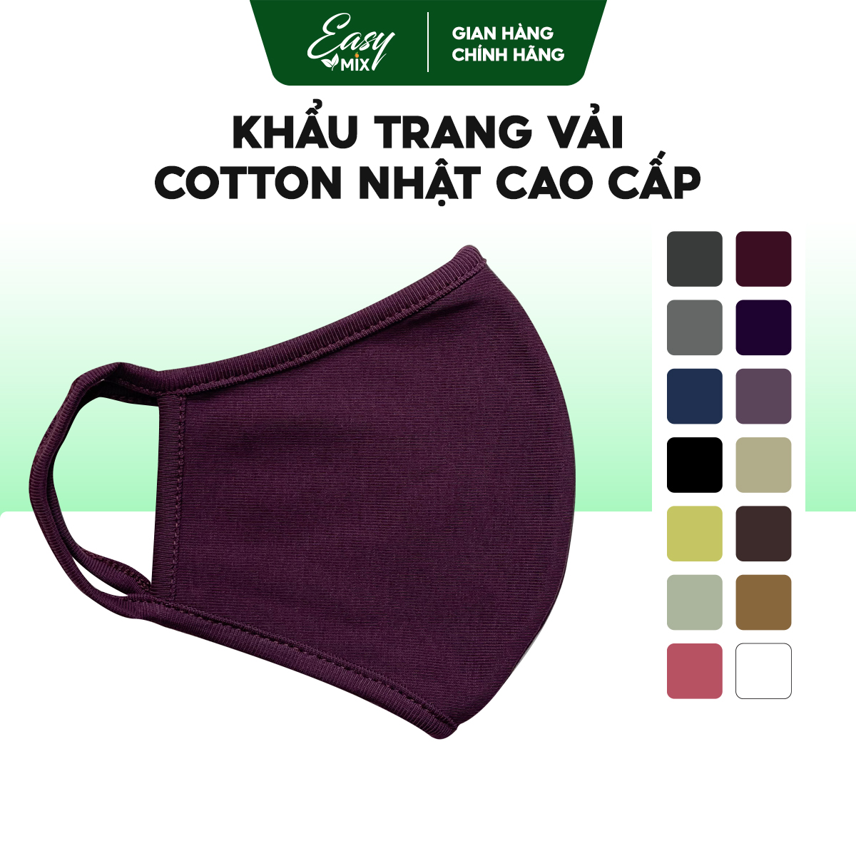 Khẩu Trang Vải Nam Nữ Khẩu Trang Nhiều Màu Cotton Nhật Cao Cấp 2 Lớp Chống Nắng