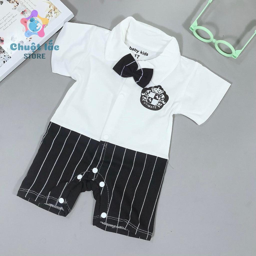 Bộ Đồ Body Cho Bé Trai Chuột Lắc Store Kiểu Công Tử Tay Ngắn 3kg Đến 13kg