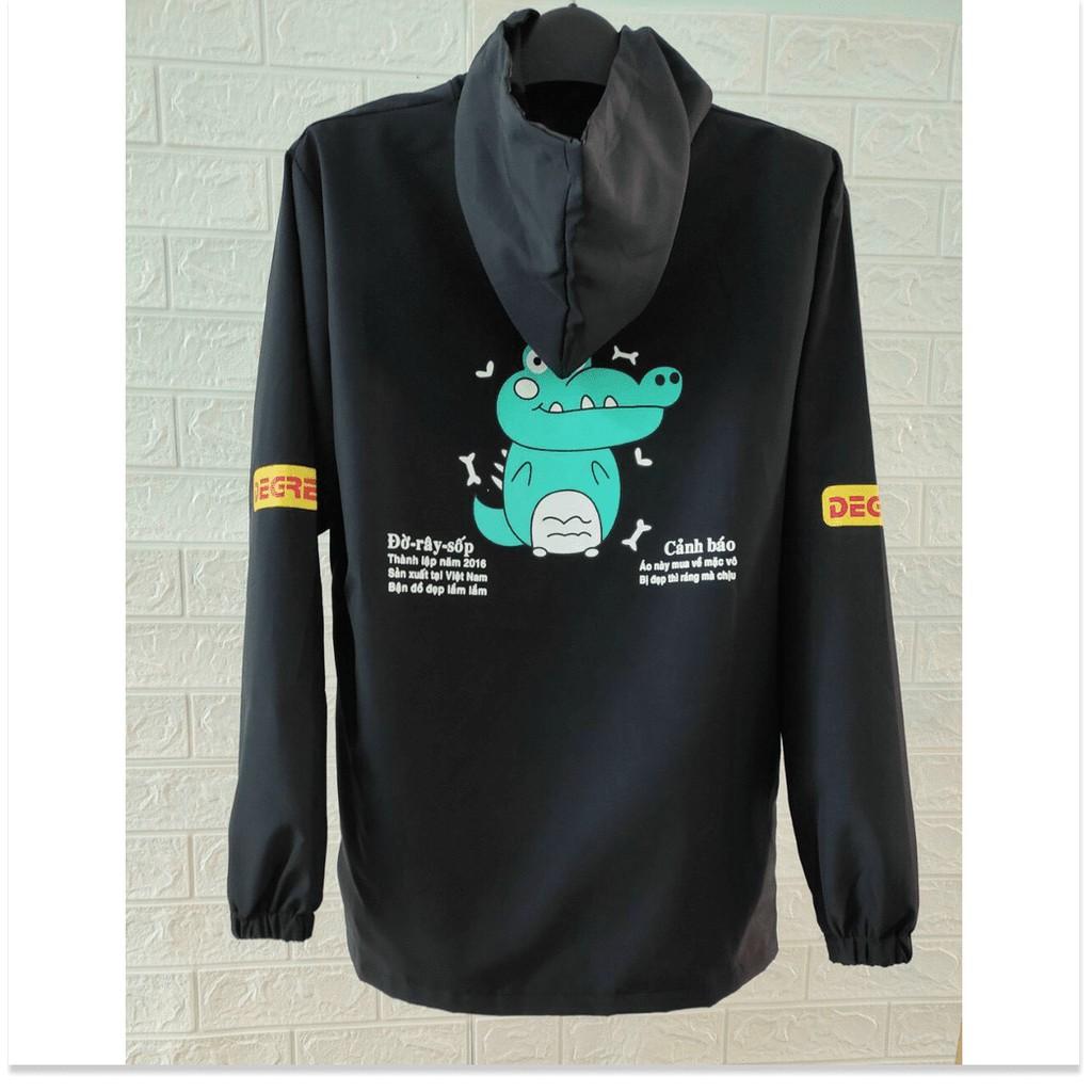 Áo khoác dù 2 lớp HOẠ TIẾT CON CÁ SẤU cute cực xinh 2021 THỜI TRANG KING FASHION