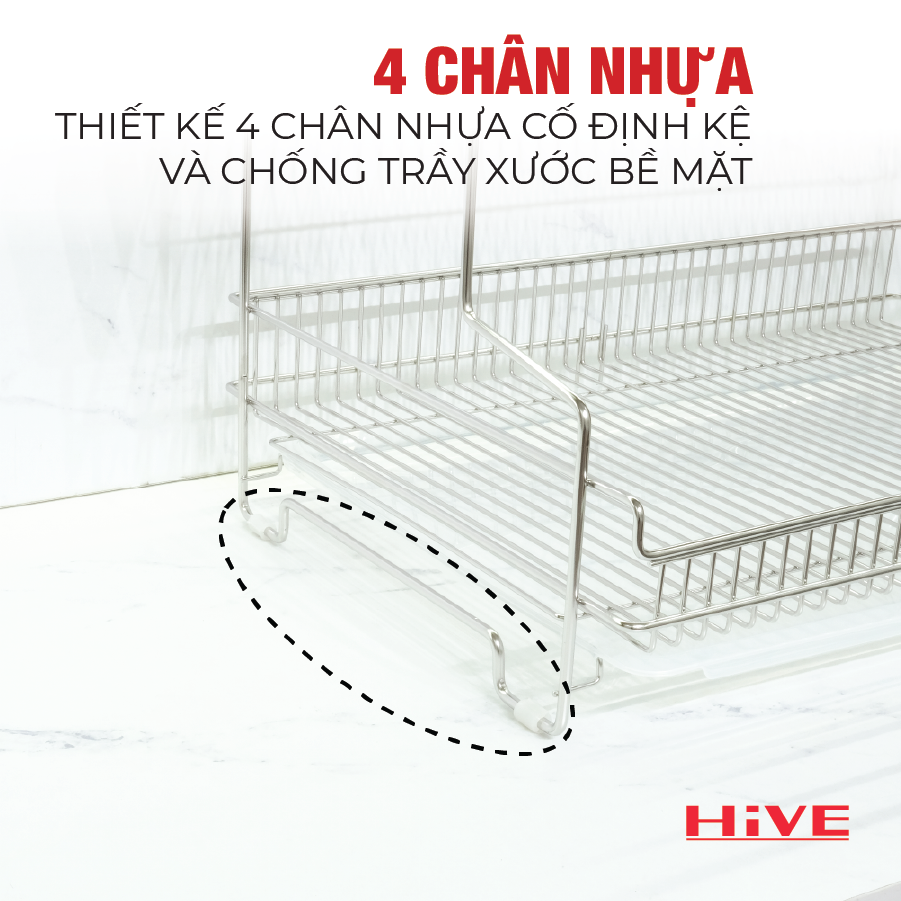 Giá úp chén bát HiVE DG BIG 2 TẦNG (CÓ KHAY NHỰA)