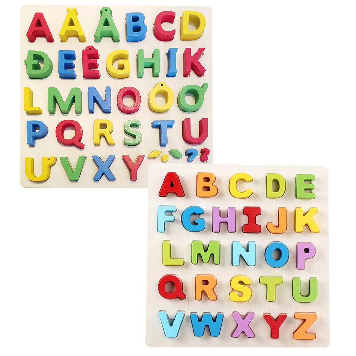 Combo 2 bảng Tiếng Anh và Tiếng Việt Mykids in hoa- đồ chơi trí tuệ dành cho bé
