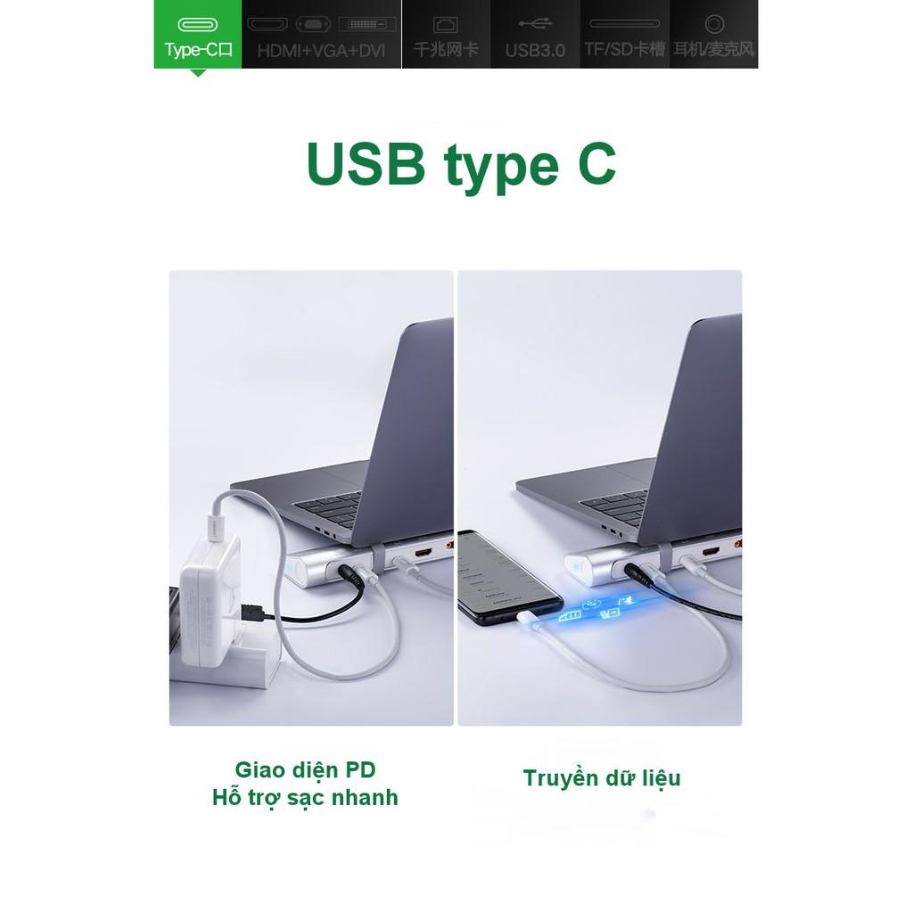 Bộ chuyển đổi đa năng USB type C hỗ trợ 13 cổng đầu ra, cáp dài 0.5m UGREEN MM131 - Hàng chính hãng