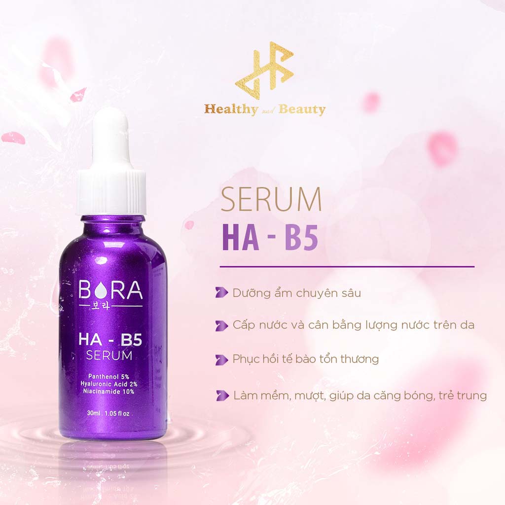 Tinh chất dưỡng ẩm, phục hồi da và dưỡng trắng Bora HA B5 Serum lọ 30ml