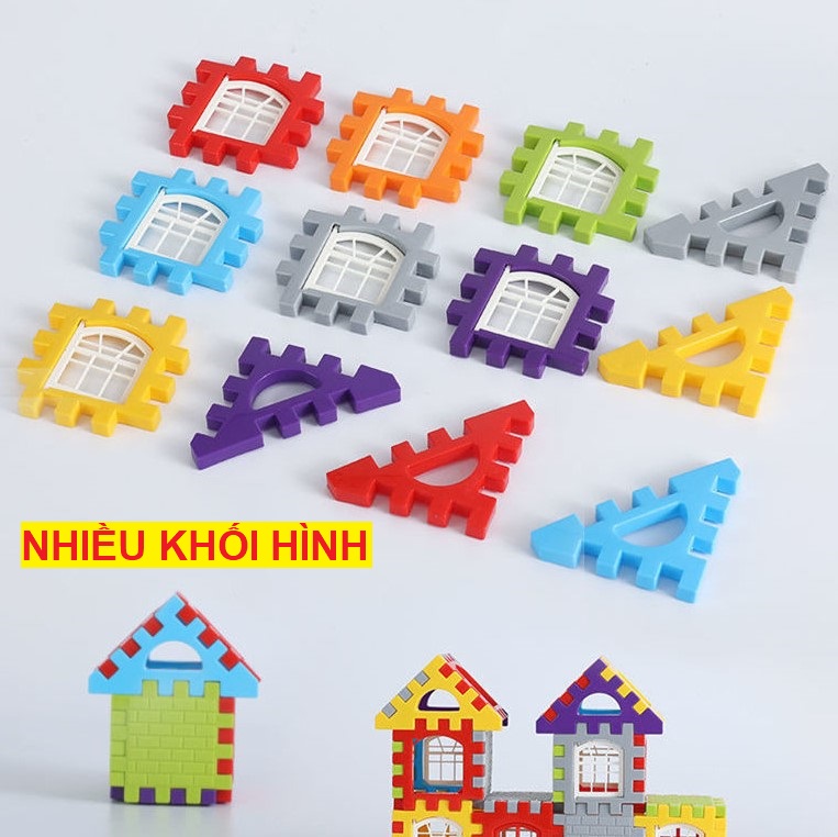 Đồ chơi lắp ráp lego mô hình ngôi nhà 210 miếng ghép cho bé trai gái xếp hình thông minh, quà tặng sinh nhật cho bé