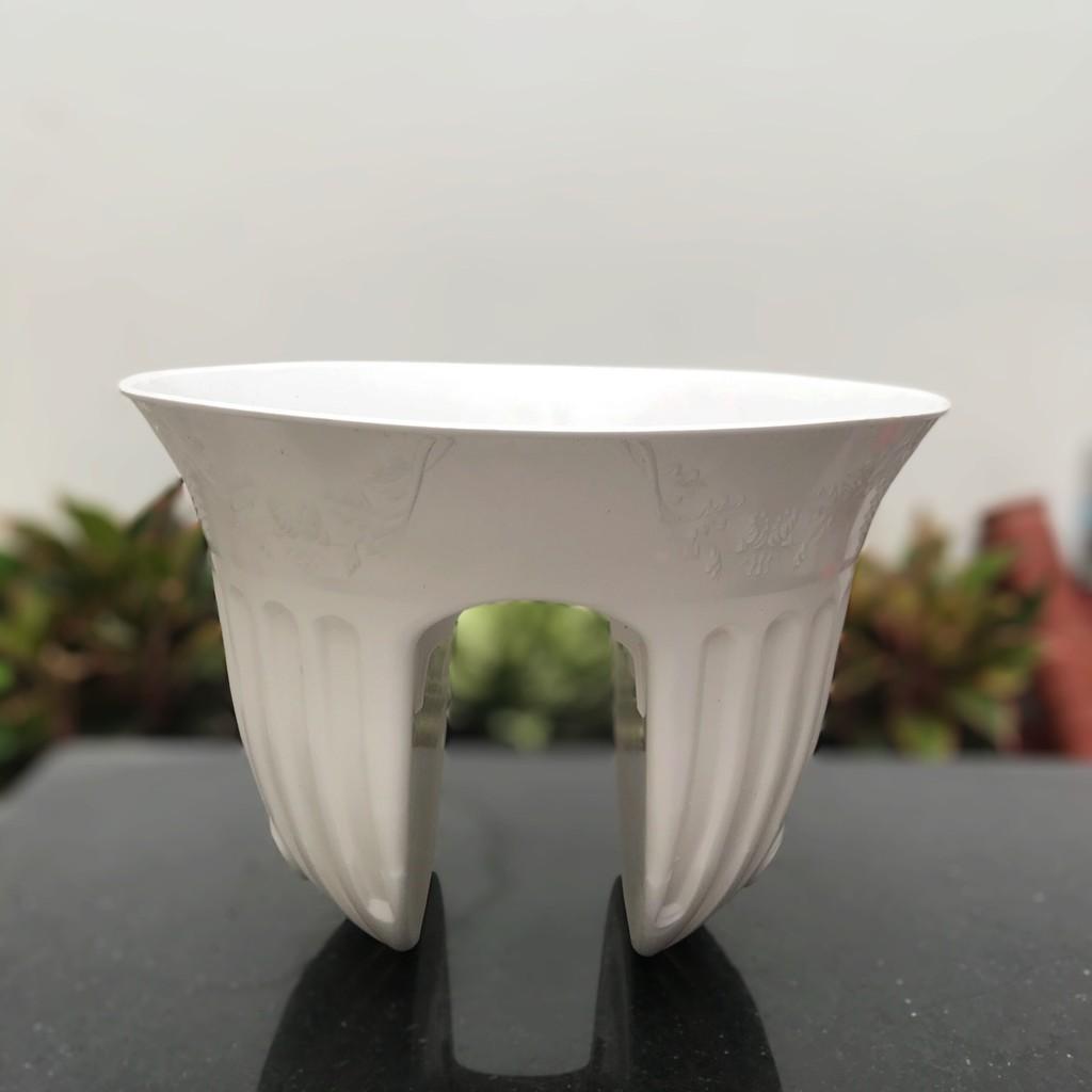 Chậu Nhựa Kẹp Ban Công Lan Can trồng hoa trên ban công 3 kiểu dáng màu trắng