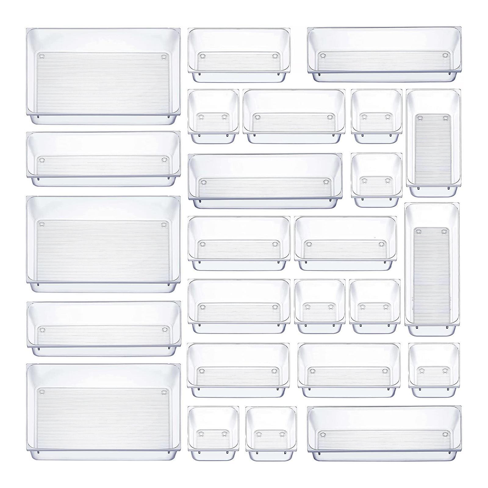 Drawer Organizer with Non Slip Silicone Pads Drawer Organizers Set for Kitchen Utensils