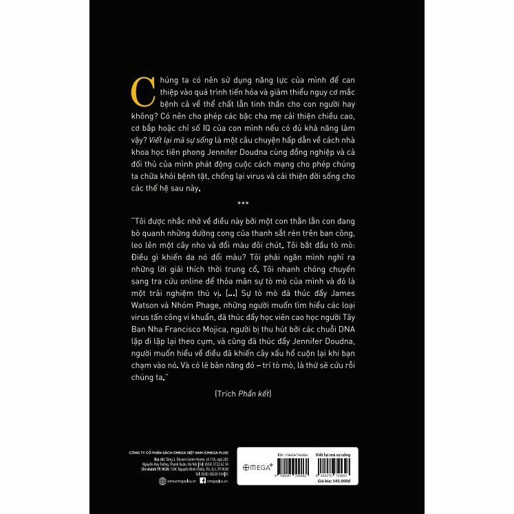VIẾT LẠI MÃ SỰ SỐNG - Jennifer Doudna, chỉnh sửa gen và tương lai loài người