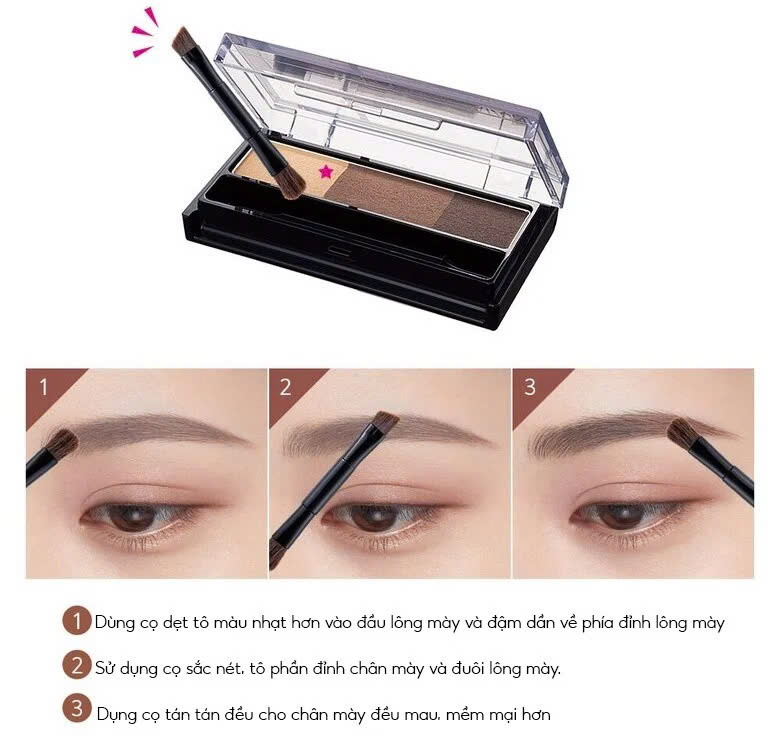 Bột Kẻ Lông Mày Chống Trôi Màu Tự Nhiên Kissme Heavy Rotation Natural Powder Eyebrow (2.3G)