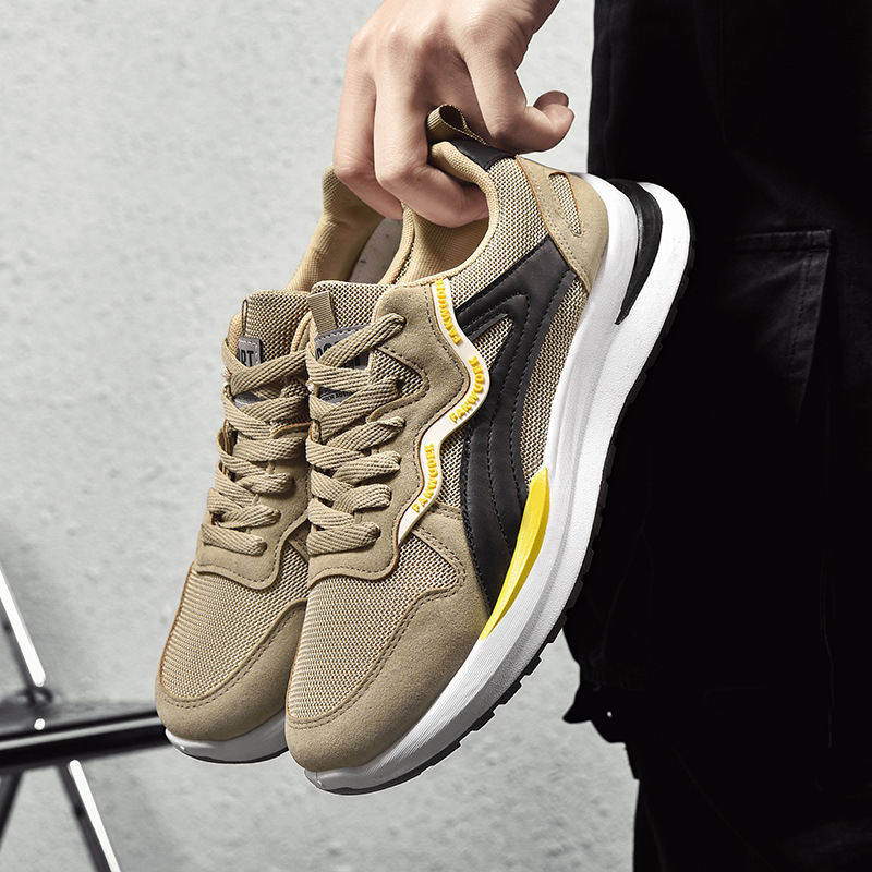 Giày Thể Thao Nam GEMI - Giày Sneaker Màu Xám - Kaki, Giày Thể Thao Giúp Tăng Chiều Cao Tự Tin Ra Ngoài - G5471