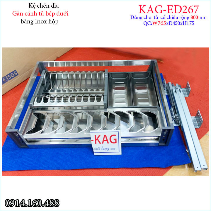 Kệ chén bát âm tủ bếp, Kệ đa năng ray kéo tủ bếp dưới inox hộp 60cm-70cm-75cm-80cm-90cm