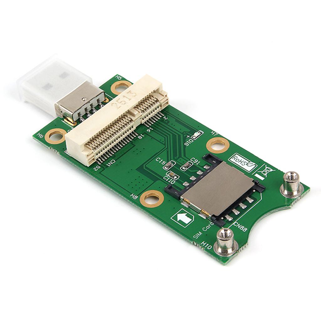Mini PCI-E to USB2.0 Adapter Test 3G/4G WWAN Module with SIM Card Slot
