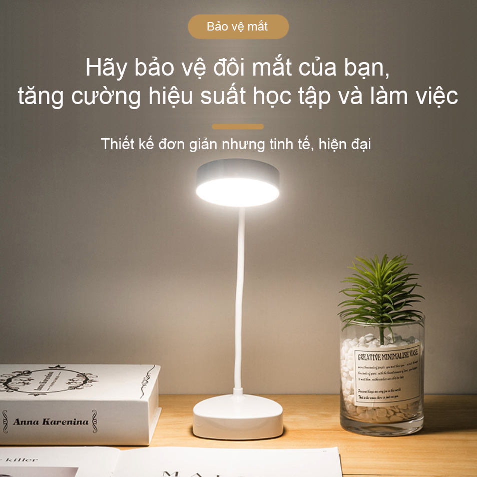 Đèn Học Led Chống Cận Bảo Vệ Mắt, Ba Chế Độ Màu, Công Tắc Cảm Biến, Cổ Silicon Uốn Dẻo