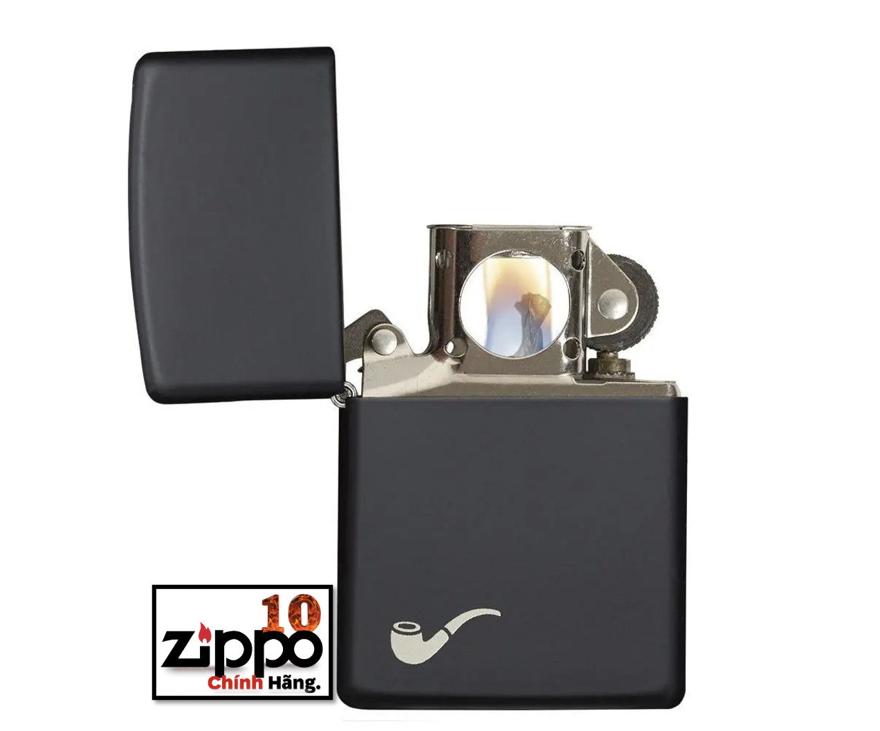 Bật lửa Zippo TẨu 218PL Pipe Black Matte - Chính hãng 100%