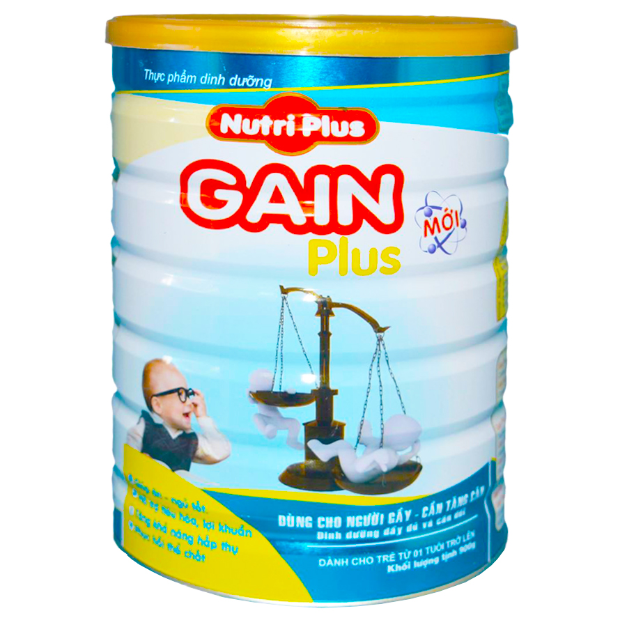 [MUA 2 TẶNG 1] Sữa bột công thức dinh dưỡng GAIN PLUS tăng cân cho người gầy NUTRI PLUS 900G