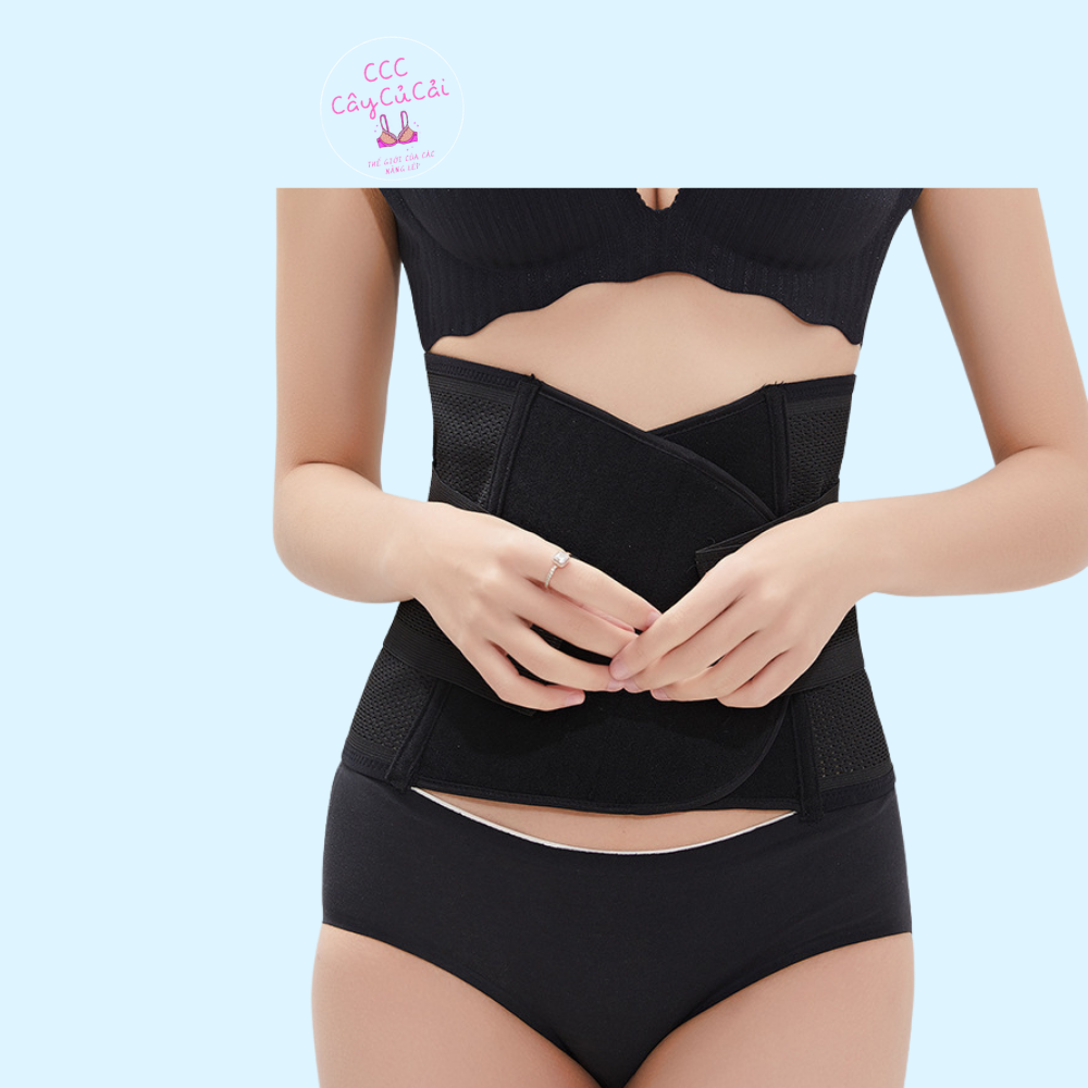 Đai nịt bụng chống cuộn sau sinh, gen nịt bụng dán định hình tan mỡ lỗ thông hơi thoáng khí-CC072