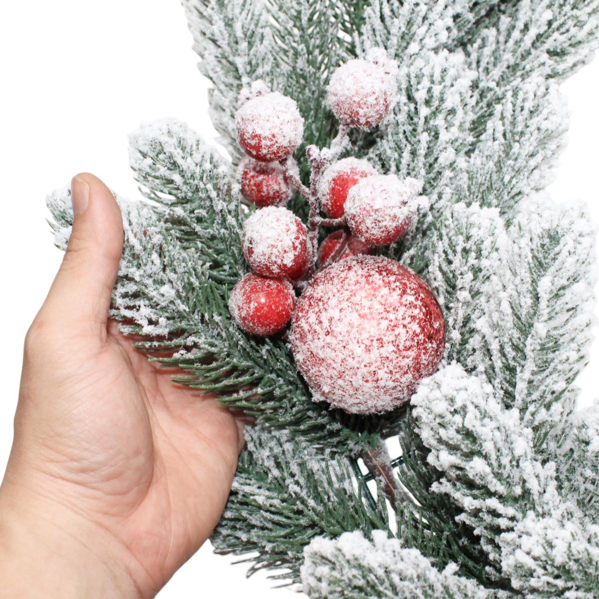 Vòng Hoa Phủ Tuyết 60 cm - Trang Trí Giáng Sinh - Chaang Chiia LP-W24-PE1-SD