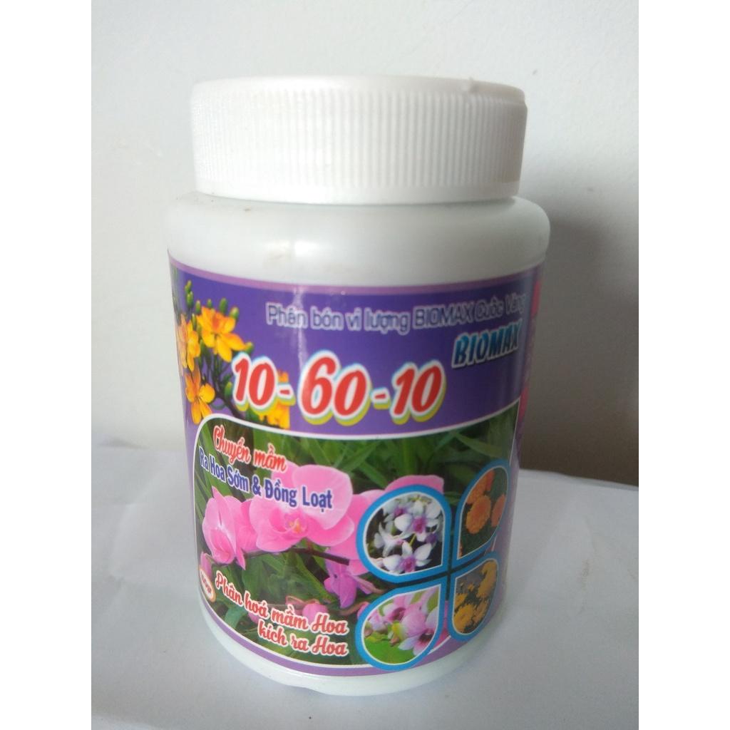 Phân bón vi lượng NPK 10-60-10 kích ra hoa - chai 100gram biomax