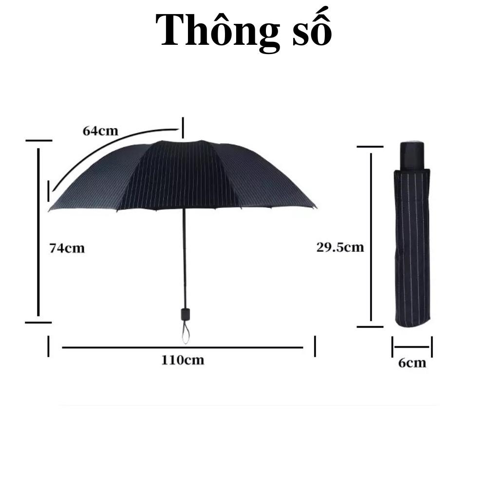 Ô dù đi mưa che nắng cơ lớn Dù gấp gọn cầm tay loại to dành cho 2 đến 3 người chống tia UV