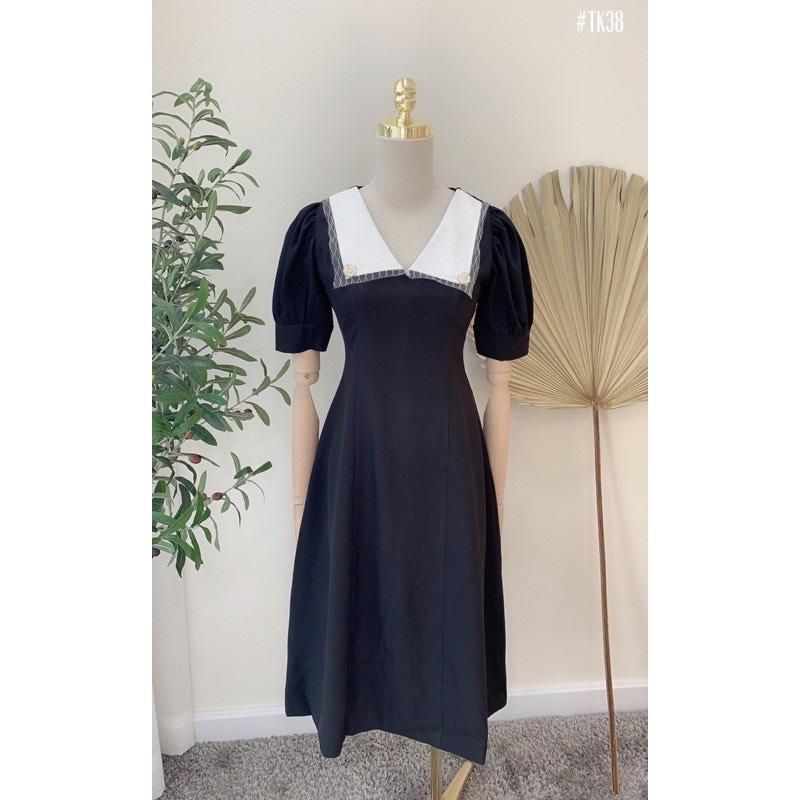 ĐẦM XOÈ PHỐI CỔ TRẮNG VIỀN REN 79399850