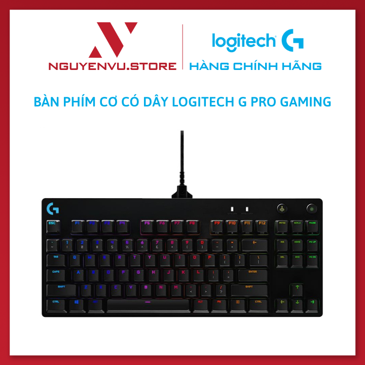 Bàn Phím Cơ Có Dây Logitech G Pro Gaming RGB Romer-G Switch Tenkeyless - Hàng Chính Hãng