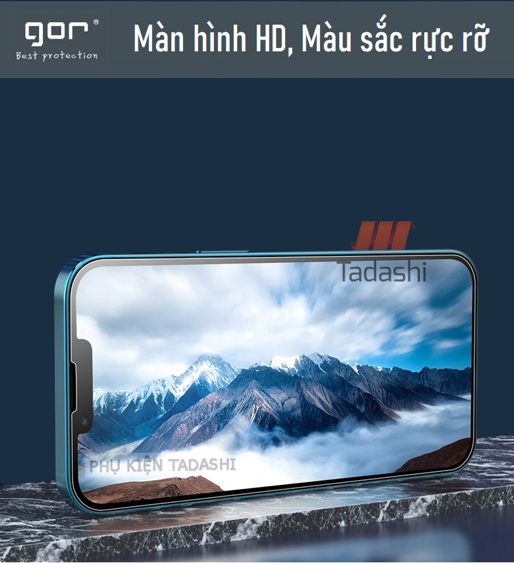 Kính Cường Lực Gor cho Xiaomi Redmi Note 13 5G/ Redmi Note 13 Pro 5G/ Redmi Note 13 Pro+ 5G Trong Suốt, Không Viền Đen 9H Vát 2.5D (Hộp 2 Miếng) - Fullbox.