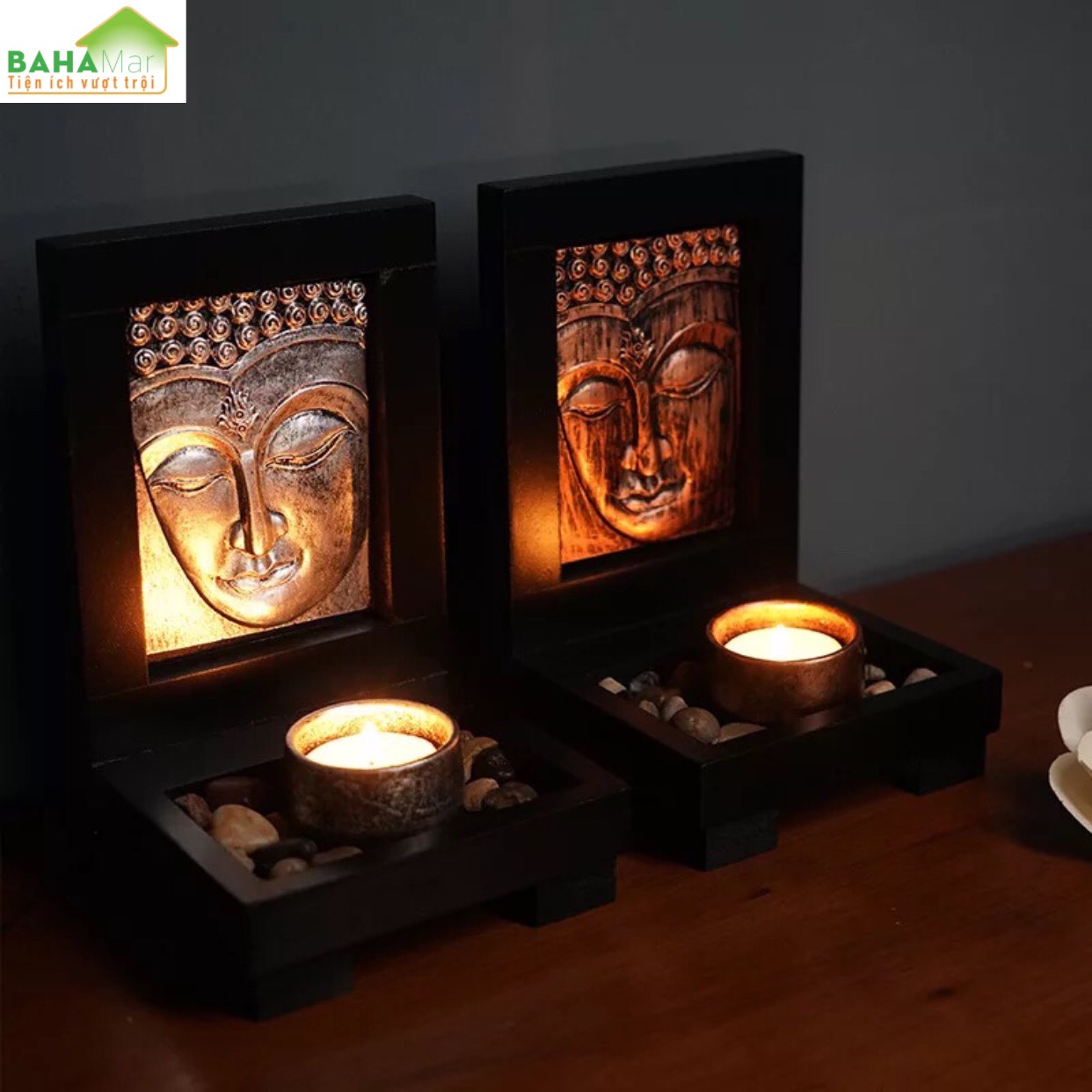 DECOR TRANG TRÍ HÌNH MẶT PHẬT ĐỐT NẾN PHONG CÁCH THIỀN "BAHAMAR" Mang lại một không gian Thiền thanh thoát trang trí vào không gian và tạo ra một yên tĩnh,