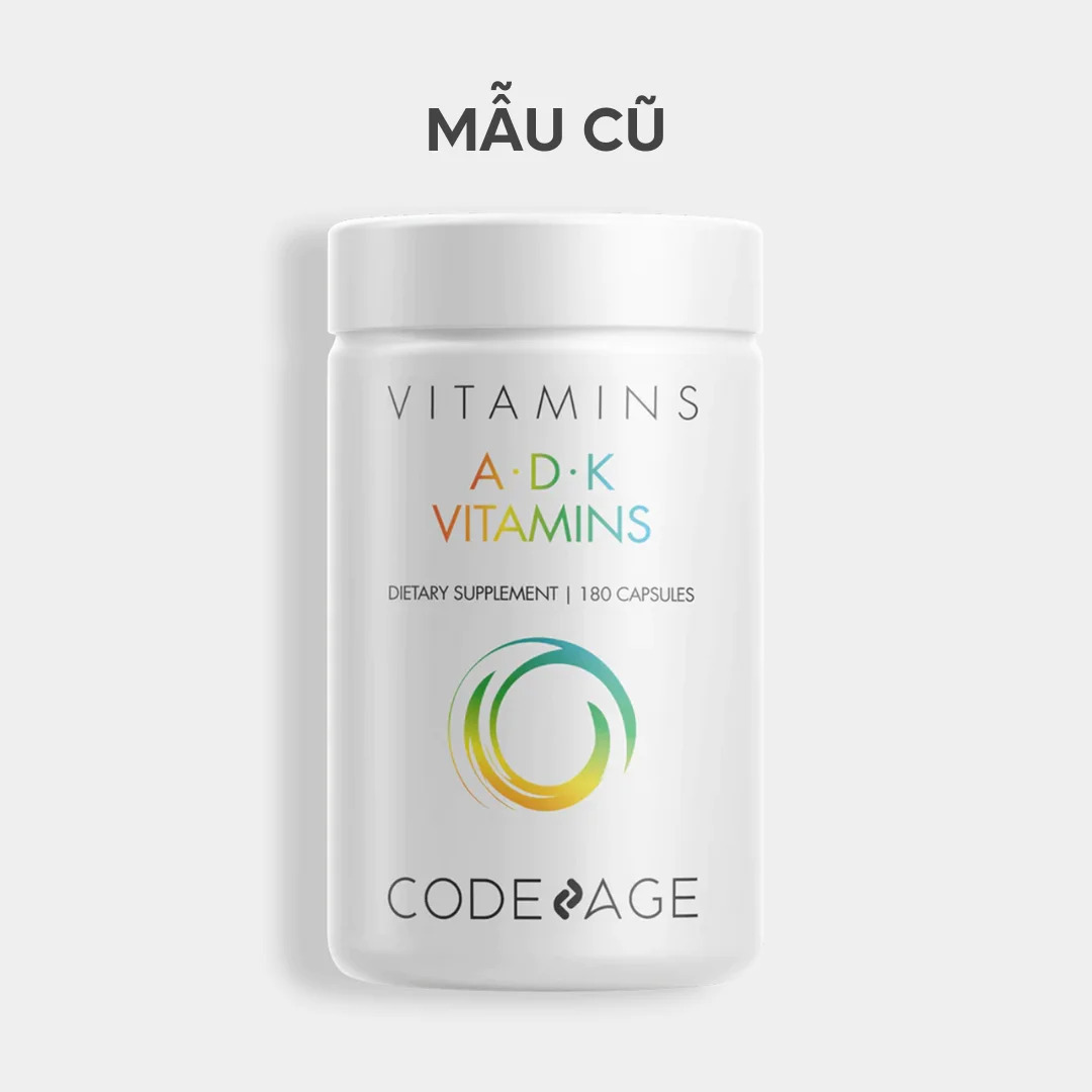 Viên uống vitamin tổng hợp CodeAge - ADK VITAMINS 180 viên - bổ sung vitamin A, D,K