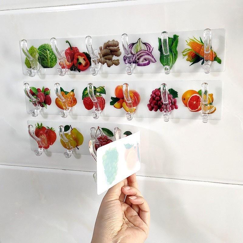 Thanh Treo Đồ Dán Tường 6 Móc 3D Siêu Dính