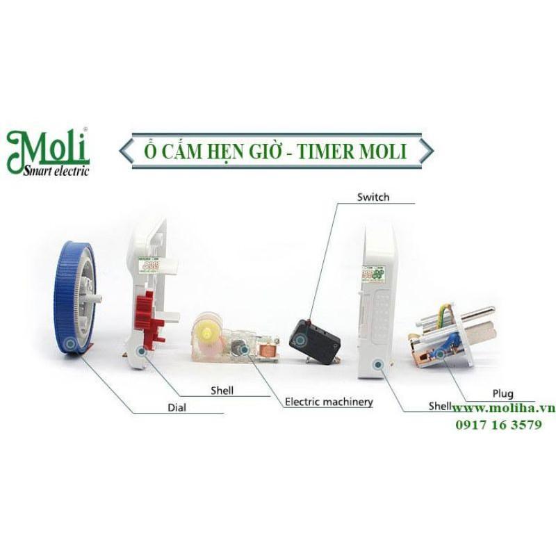 Ổ CẮM HẸN GIỜ MOLI - HẸN GIỜ CƠ 24H