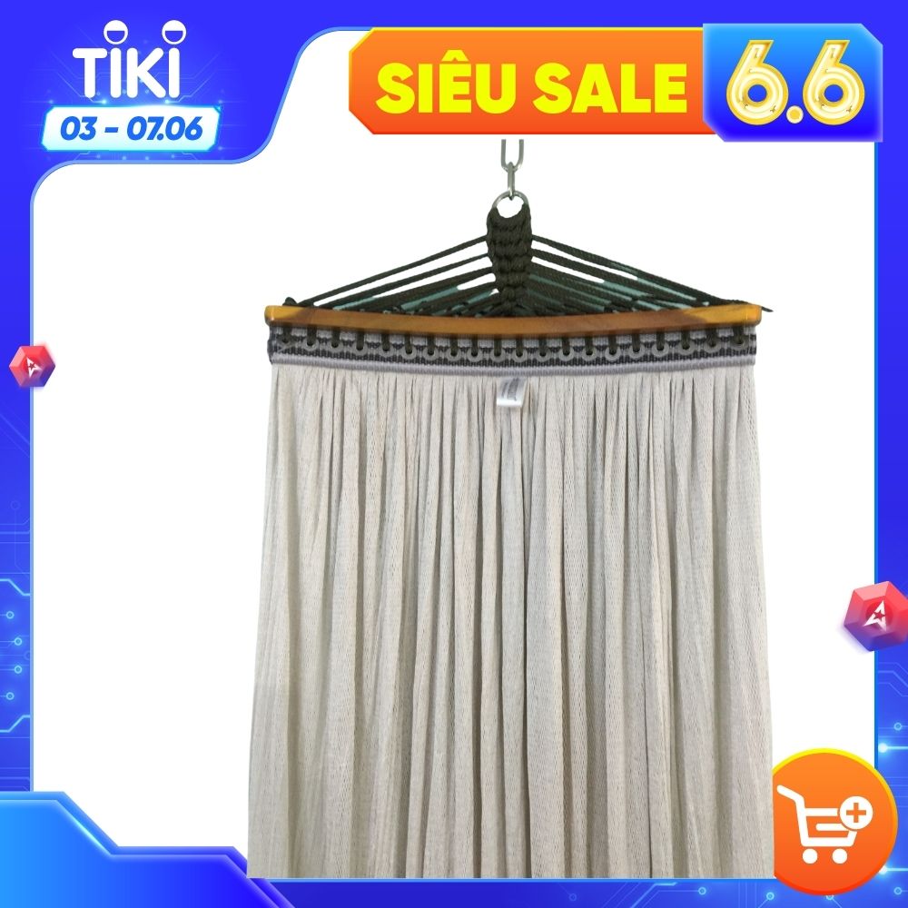 Võng lưới Ban Mai mềm mịn,cỡ đại cán gỗ 50cm ( Giao màu ngẫu nhiên )