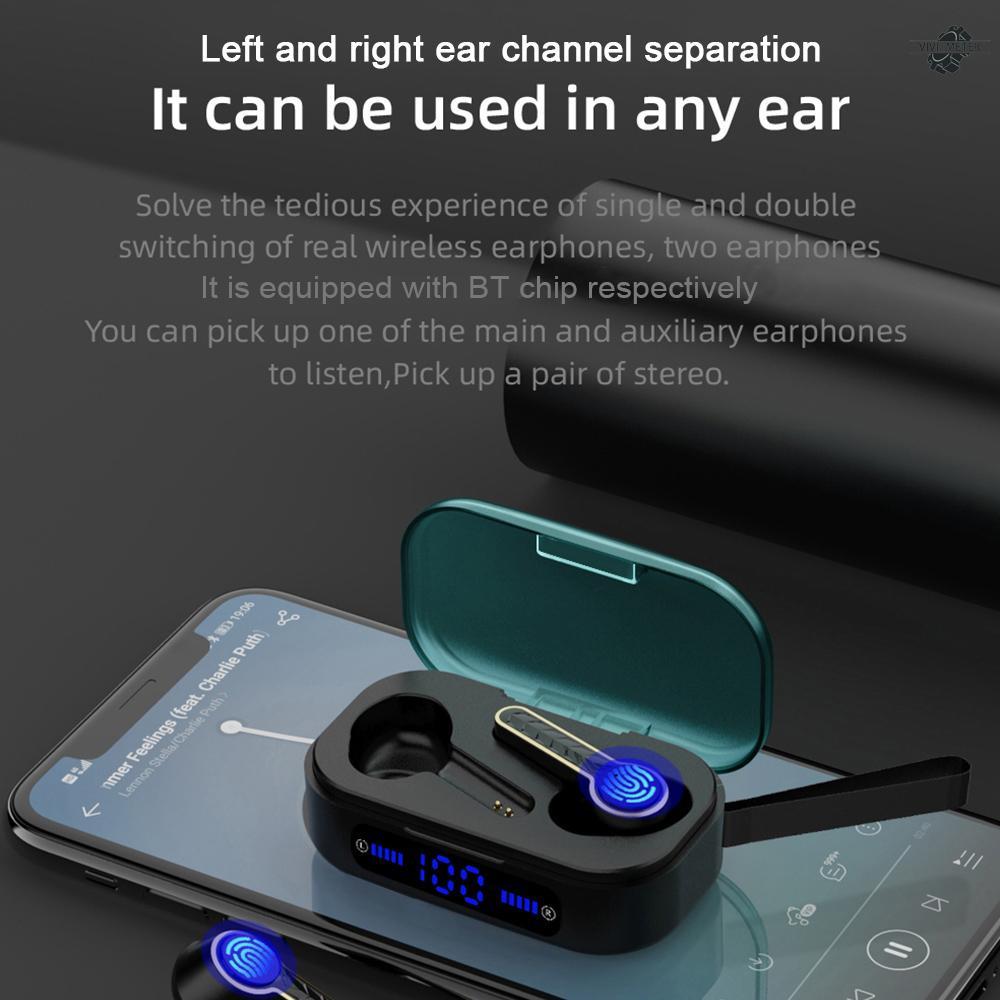 T19 Bluetooth V5.0 Headphones HiFi Stereo Headset Sport Wireless Earphones CVC8.0 Noise Cancelling LED Display Music Earbuds