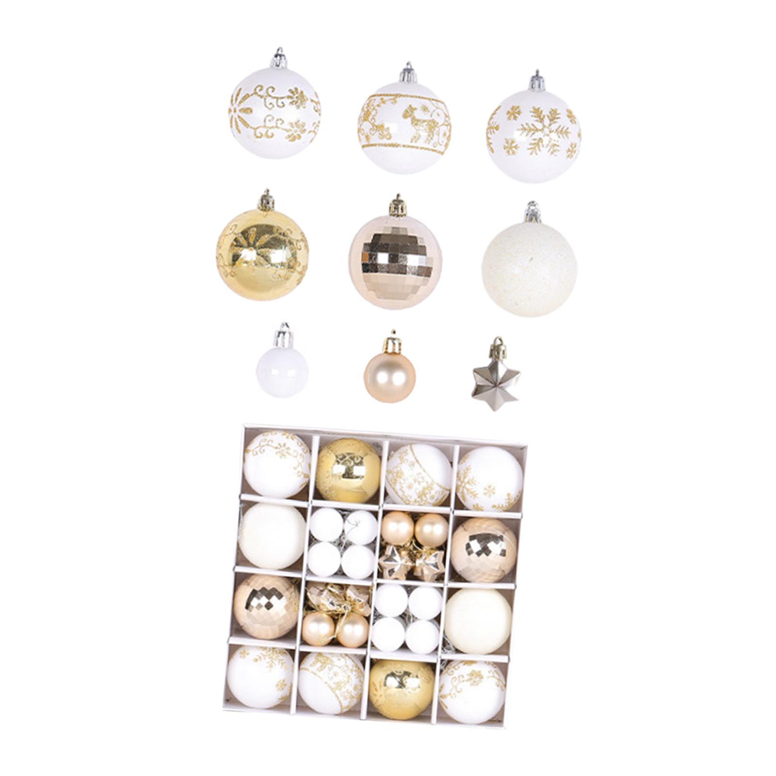 44Pcs Christmas Balls Ornaments with String Decorative Balls Xmas Tree Decor