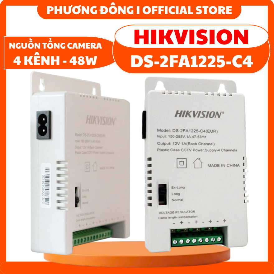 NGUỒN TỔNG CAMERA HIKVISION 4 KÊNH 48W DS-2FA1225-C4 - HÀNG CHÍNH HÃNG
