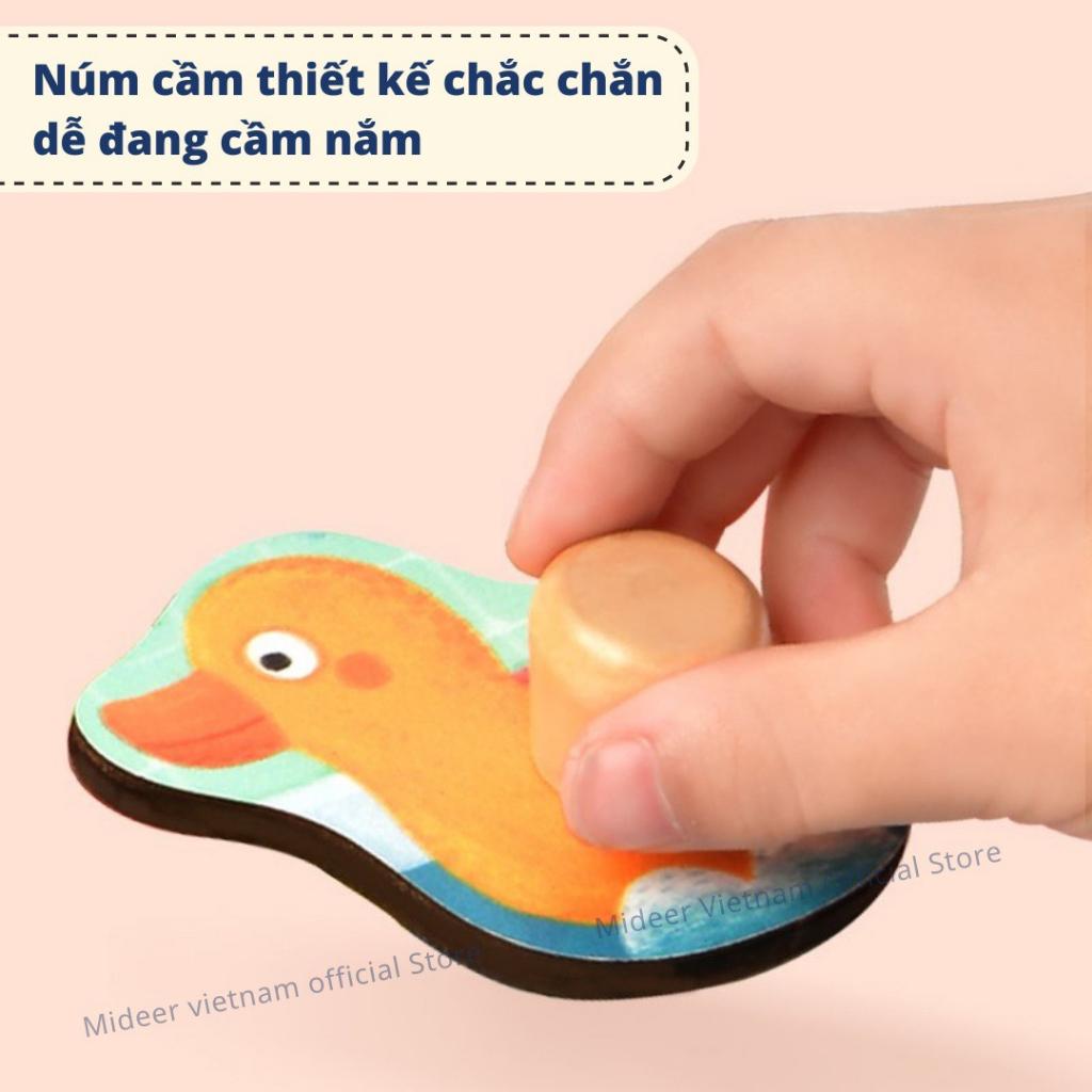 Bảng Ghép Hình Núm Gỗ Cao Cấp Cho Bé Từ 10 Tháng Tuổi - Mideer Wooden Peg Puzzles