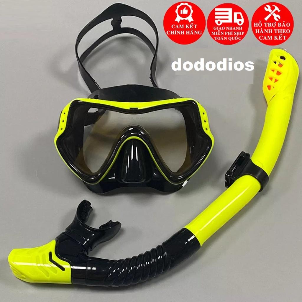 Mặt Nạ Lặn Biển Dododios Với Mắt Kính Lặn Biển Góc Nhìn 180 Độ Panorama Bằng Kính Cường Lực An Toàn - Mặt Nạ Vàng Ống Thở
