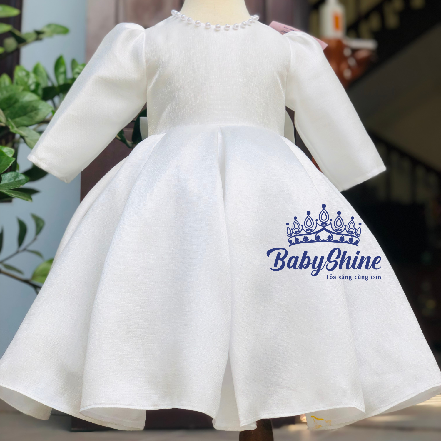 Đầm công chúa cho bé, đầm sinh nhật cho bé BabyShine - Màu trắng, chất liệu mát mẻ, mềm mại, đường may ẩn bé mặc sẽ thoải mái