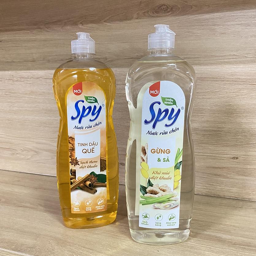 Nước rửa chén bát SPY hương Quế 380ml thành phần thiên nhiên, an toàn, sạch nhanh dầu mỡ, mùi tanh