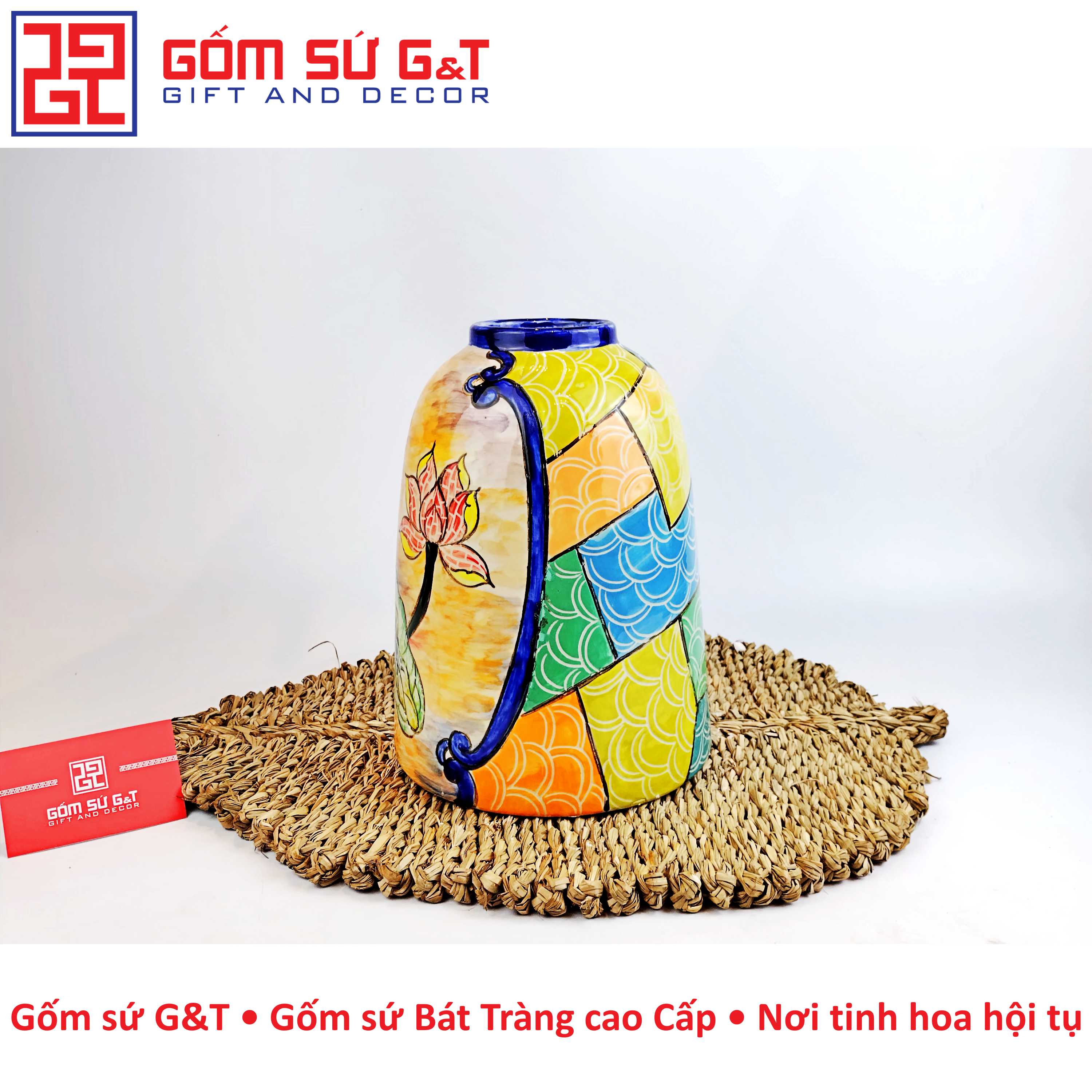 Lọ hoa chuông sen vây Gốm Sứ G&amp;T